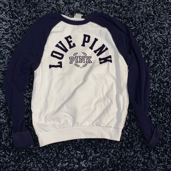 PINK Victoria's Secret Tops - PINK blue and white sweatshirt- size XS